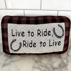 Vintage ‘Live To Ride, Ride To Live’ Tapestry Pillow